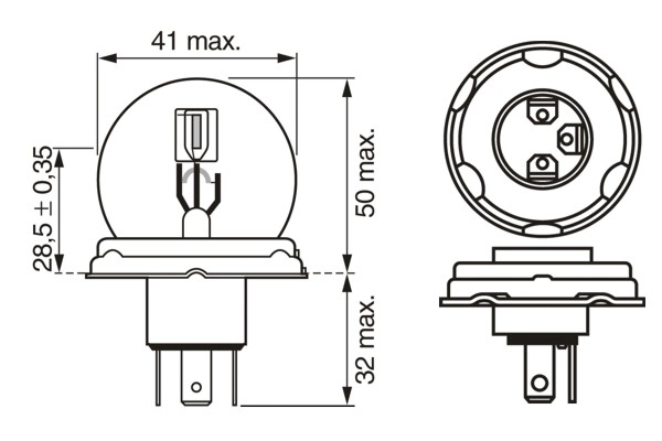 Ampul Pure Light 12 V R2 45 / 40 W P45T R2 P45T | BOSCH 1987302023