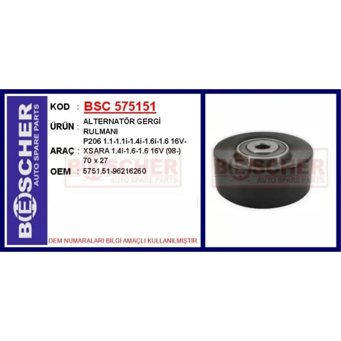 5 Kayis Avare (Alternator) Rulmani P206 Xsara 2 Xsara Picasso Tu Motor Enjeksiyonlu Klimali Olcu: (10×70×27) | BSC 575151 | OEM 5751.51 96216260