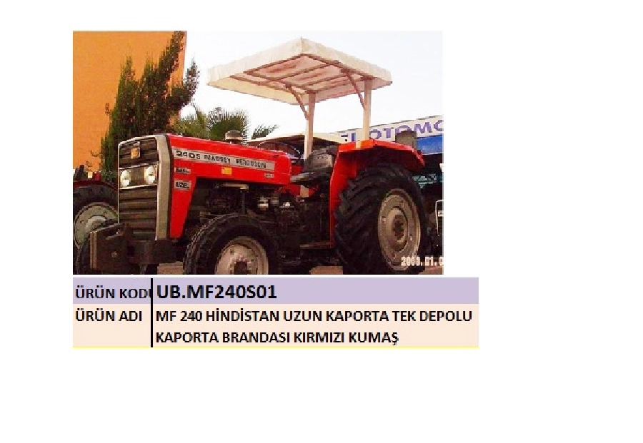 Branda Kaporta Traktör - Kamuflaj Massey Ferguson 240 S Eski Model | OEM UBMF240S01