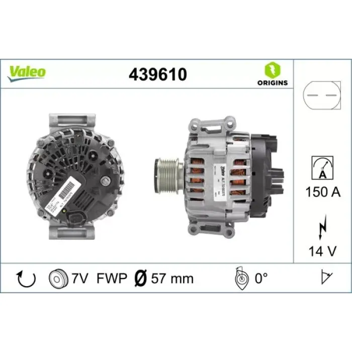 Alternator (12V 150A) W204 07>14 S204 07>14 W212 09>15 C207 10>16 Sprinter 09> | VALEO 439610 | OEM A2711541502