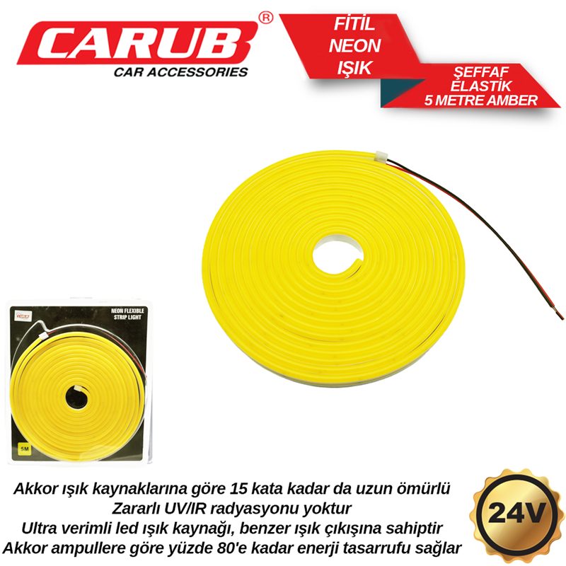 Carub LED Neon Elastik 24V Amber