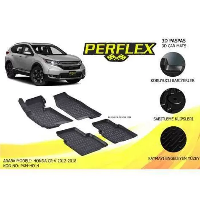 Paspas 3D Havuzlu 10-Mat Honda Cr-5 2012-2018 | PERFLEX PXM-HD14