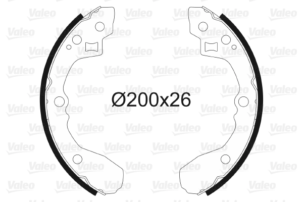 Fren Balatasi Arka Kampana Kia Cerato 10-> Rio 00-05 (200×25) | VALEO 564000 | OEM 0K30A2628Z 0K30A2628Z 58315FDA00 58315FDA00
