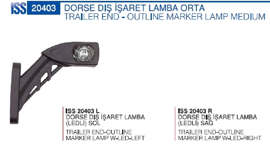 Mega Boynuz Lamba Orta LED'li 12V-24V | OEM 20403OLH