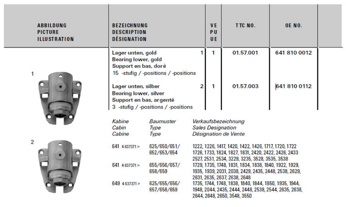 Ayna Kolu Alt Tutamak 1844, 2929, 2631 | OEM 641 810 0112