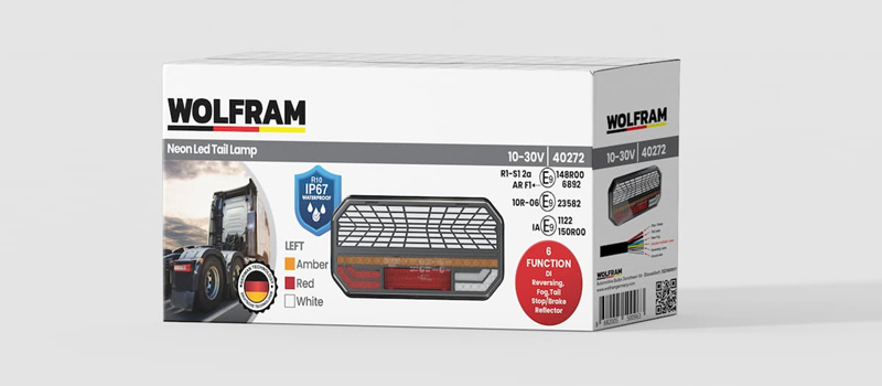 Wolfram Tır ve Dorse Stop Neon LED 7 Fonsiyonlu Sol 10, 30 Volt Sağ