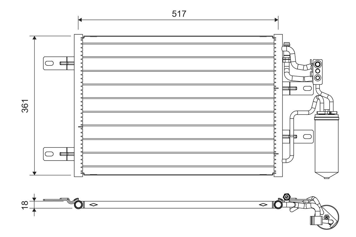 Klima Radyatoru Meriva A Y13DT Z13DT Z17DTH | VALEO 814014 | OEM 1850094 13148296