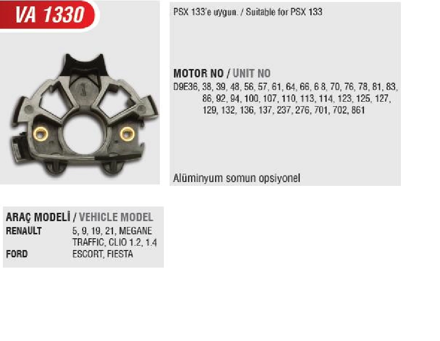 Marş Kömür Yuvası Kömürsüz PSX133 Uygun Renault 9-R11-Renault 19-Renault 21-Renault 12 1.3) | OEM VA1330