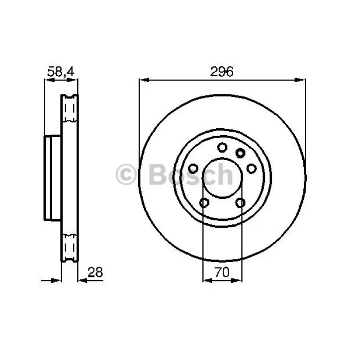 On Fren Diski Omega A Omega B Senator | BOSCH 0986478593 | OEM 569044
