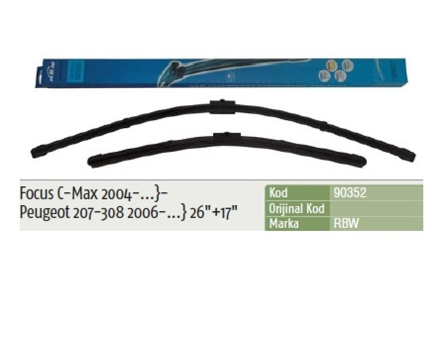 Silgi Paleti (2 Adet) 650 ve 430mm Muz - Focus 2 Hb (2004-2011) Focus 2-3 Sedan (2004-2011) Focu | OEM RB2117