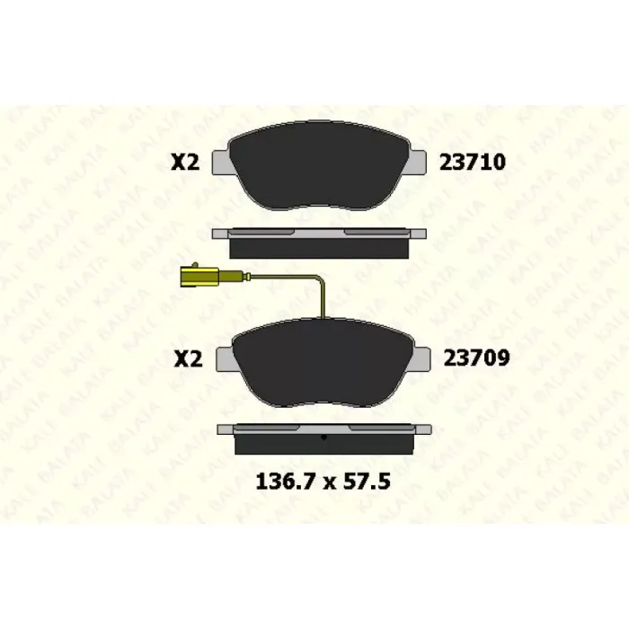 On Fren Balatasi Fiat Bravo 2 Doblo Fiorino Bipper Nemo Pratico Evo Punto Stilo Idea Linea 08> Opel Combo Corsa 12> | KALE B 23710 192 35 ANS | OEM 71770094 71770106 77365468 1605268