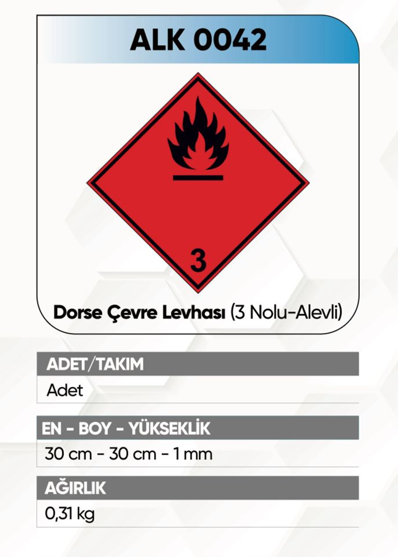 Alkotek Dorse 3 Numara Çevre LEVHASI(ALEV)