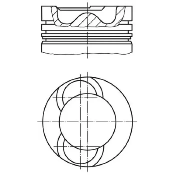 Piston+Segman (81,01MM Std 5 Silindir) Crafter 2,5TDI (136 / 163 Ps) Bjl Bjm Ceca Cecb 06> | MAHLE 0280900 | OEM 076105065C 076107065A 076107065C