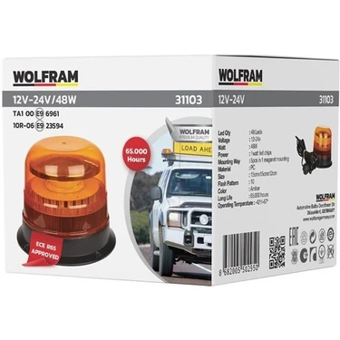 Wolfram 12V 48W Döner Lamba Mıknatıslı Belgeli