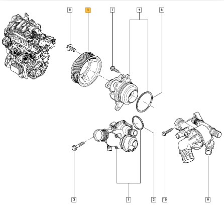 Su Pompasi Kasnagi Espace Iv-Megane Iii-Laguna Iii-Talisman-Trafic Iii-Koleos-Scenic-Master | MAIS 210511238R | OEM 210511238R