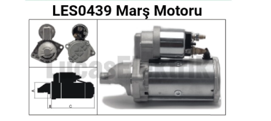 Marş Motoru 12V 1,8KW 10T Astra H 1.3CDTI- Combo 1.3CDTİ-Corsa C 1.3CDTI-Corsa D 1.3CDTI Multijet | OEM LES0439