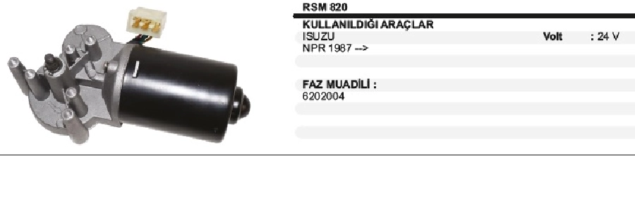 Silgi Motoru 24V Isuzu | OEM RSM820
