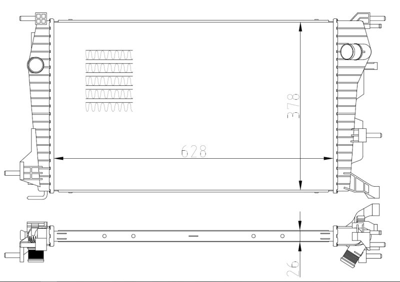 Renault Fluence 1.6 10-Radiator | NRF 550004 | OEM 214100068R