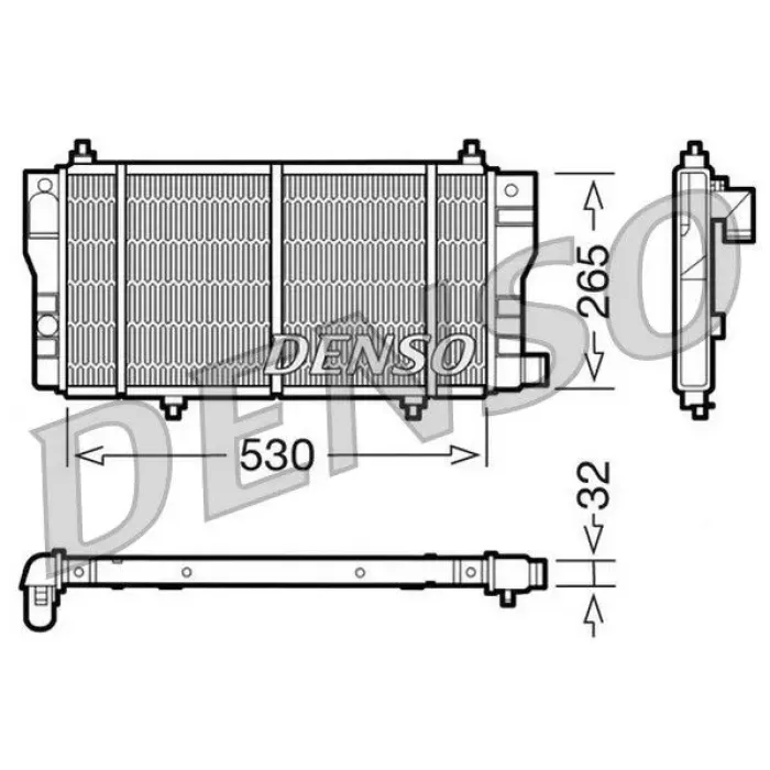 Motor Su Radyatoru C15 1,9D 95> Olcu: (530*265*32) | DENSO DRM07002 | OEM 1301Y2