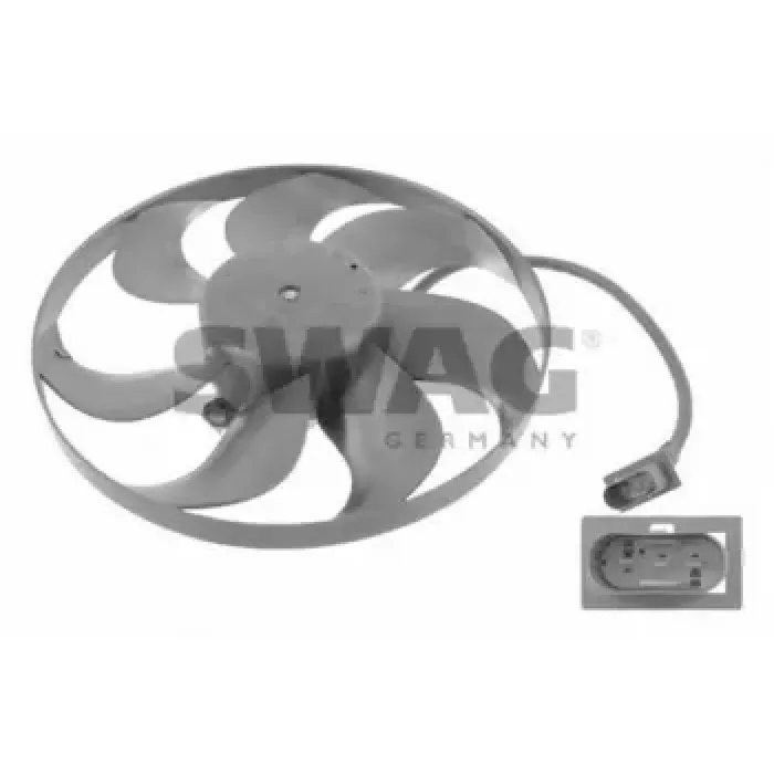 Fan Motoru (250 / 80W 345MM) Arosa Cordoba Ibiza IV Fabia Roomster Fox Lupo New Beetle | SWAG 32922518 | OEM 6Q0959455H 6Q0959455H 6X0959455C 6X0959455 6X0959455C 6X0959455