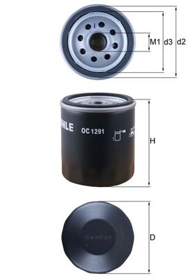 Yag Filtresi Polo A1 Ibiza Toledo Fabia Rapid Cusb 15> | MAHLE OC1291 | OEM 03L115561A