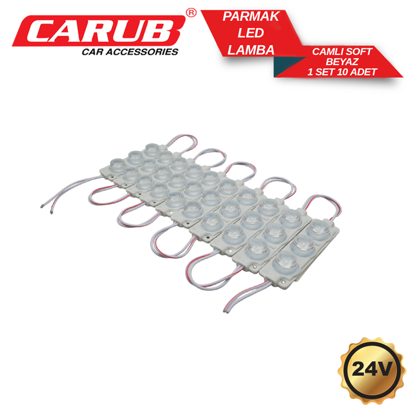 Carup Parmal Lamba 24C Camlı 10LU Set Beyaz