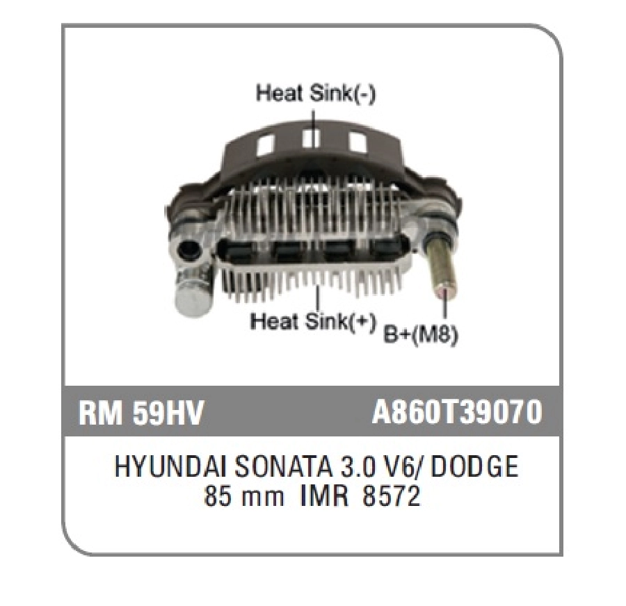 Diyot Tablası Mitsubishi Tipi 85mm 8 Diyot 105A. Hyundai Accent Sonata Mazda 323-626, Mitsubishi L200 L300 Galan | OEM RM59HV