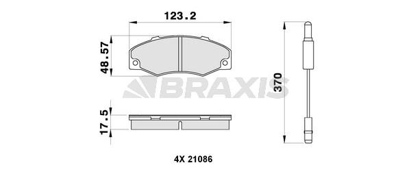 On Fren Balatasi R21 Concorde (Fisli) | BRAXIS AB0297 | OEM 7701203069 7701203069 7701202481 7701202785 7701202815 7701202481 7701202785 7701202815