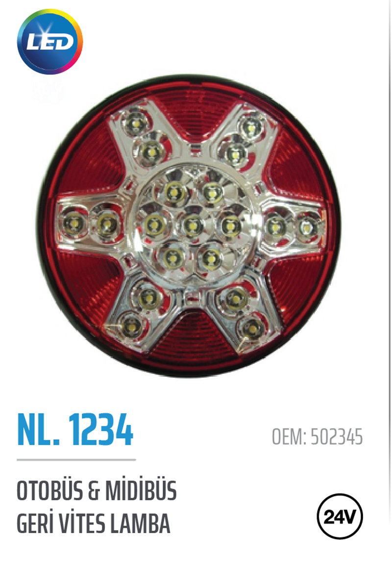 Otobüs Midibüs Ledli Geri Vites Lamba 24 Volt