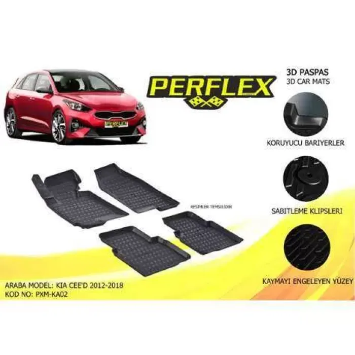 Paspas 3D Havuzlu 10-Mat Kia Ceed 2012-2018 | PERFLEX PXM-KA02