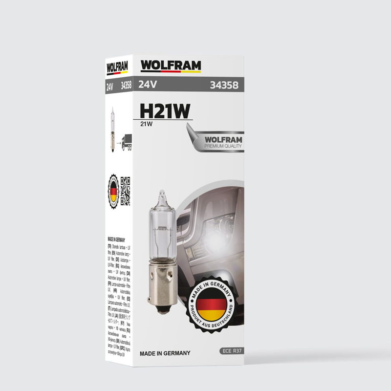 Wolfram 24 Volt H21 21 Wat Civalı Mercekli