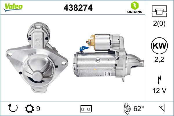 Mars Motoru 12V 9 Dis Opel | VALEO 438274