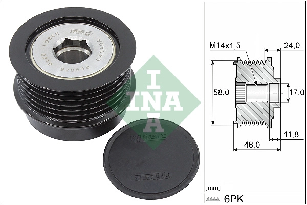 Alternator Kasnagi ( 6 Kanal - Denso Tip ) Chrysler Voyager 3-4 ( Rg - Rs - Es) 2.5 2.8 Crd 92>08 | LITENS 920599 | OEM 04861513AC