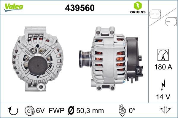 Alternator Sarj Dinamosu Bmw E90 M47 N52 12V 180A | VALEO 439560 | OEM 12317521178 12317521178 12317525376 12317525376