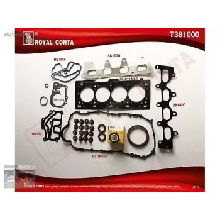 Tam Takim Contasi Subap Lastikli Keceli Clio Laguna Megane Scenic 1,4 / 1,6 16V (K4K / K4M) | ROYAL T381000 | OEM 7701471886 7701471886 7701471361 7701474372 7701471361 7701474372