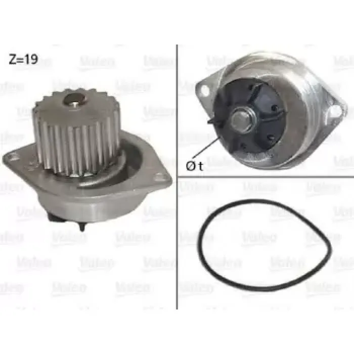 Devirdaim Su Pompasi P106 Gti Saxo Vts TU5J4 (1,6 16V) P206 P207 C3 C4 TU5JP4 (1,6 16V) EC5 | VALEO 506595 | OEM 1201A2 1201A2 1201E5 1201H4 1201E5 1201H4