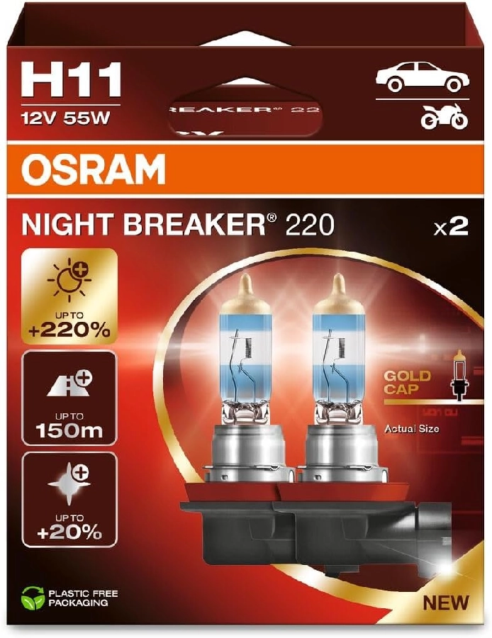 Ampul (2 Adet) 12V H11 Nıght Breaker %220 Fazla Işık | OEM 64211NB220-2HB