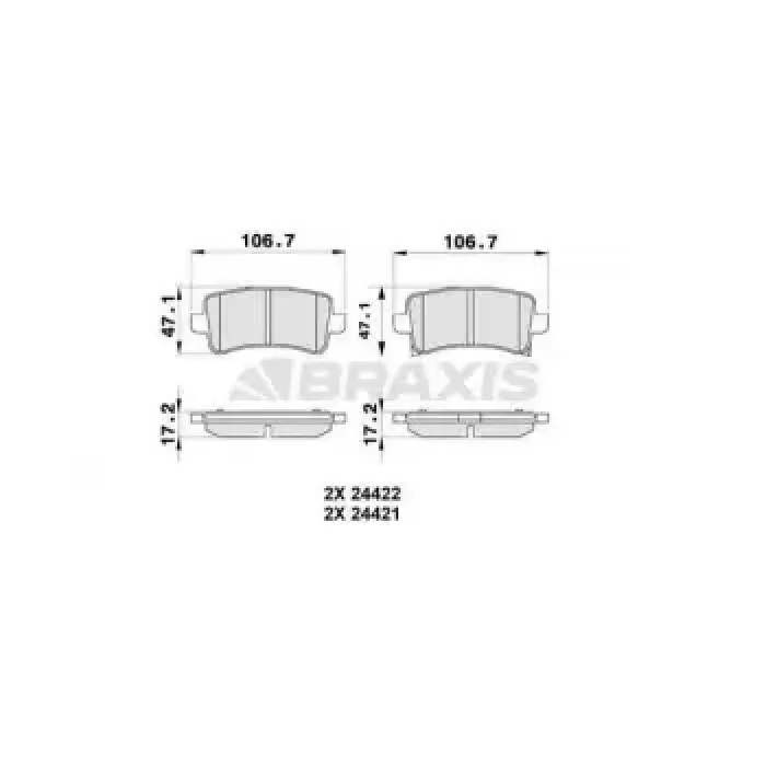 Arka Fren Balatasi Insignia A 09> 17 | BRAXIS AB0180 | OEM 1605179 1605179 95514644 13365958 1605130 95514644 13365958 1605130
