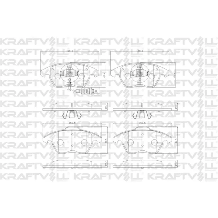 Fren Balatasi On Caddy 03 > Golf 5 A3 Octavia Touran Toledo 04 > Passat Jetta 05 > | KRAFTVOLL 07010025 | OEM 1K0698151E 5K0698151 8J0698151C 3C0698151D