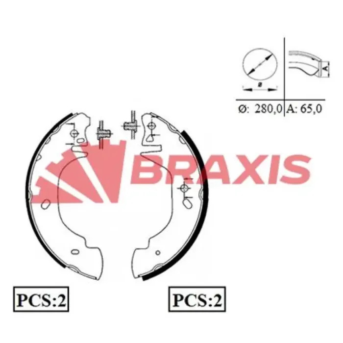Arka Fren Pabuclu Balata Transit T15 2.5D 80PS / 100PS 92>00 Avrupa 91>94 | BRAXIS AC0009 | OEM 92VB 2200 BA 6733350 7125123 6733350 7125123