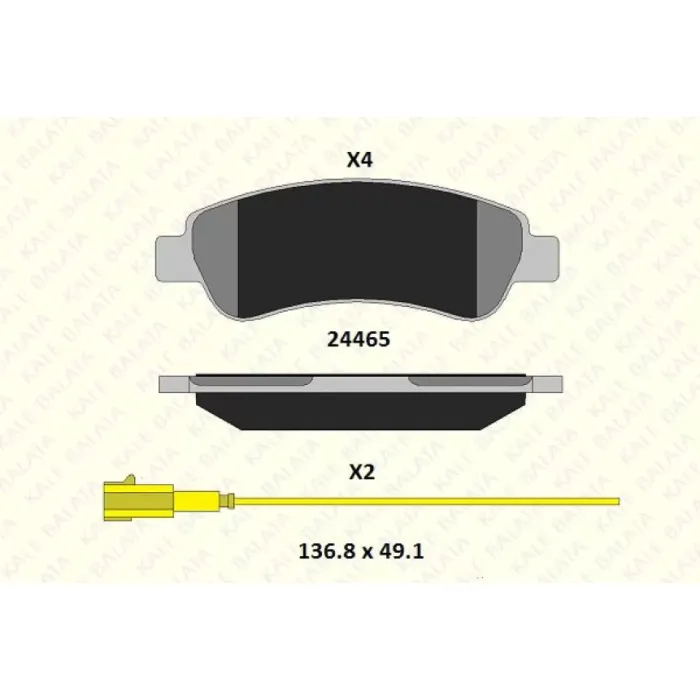 Arka Fren Balatasi Boxer 3 Jumper 3 Ducato 3 12> Fisli | KALE B 24465 190 05 ANS | OEM 16 124 341 80 GDB2068