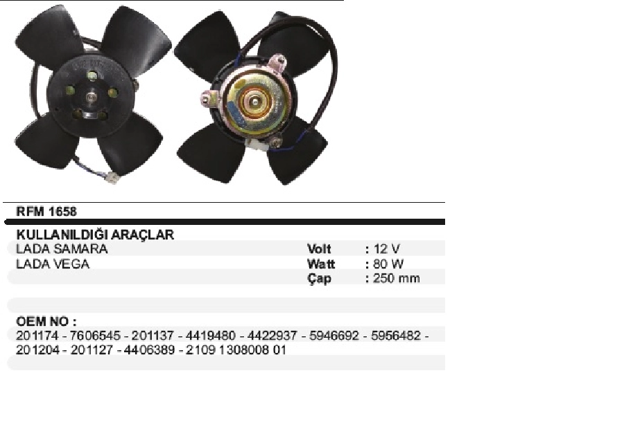 Fan Motoru Lada Samara, Vega | OEM RFM1658