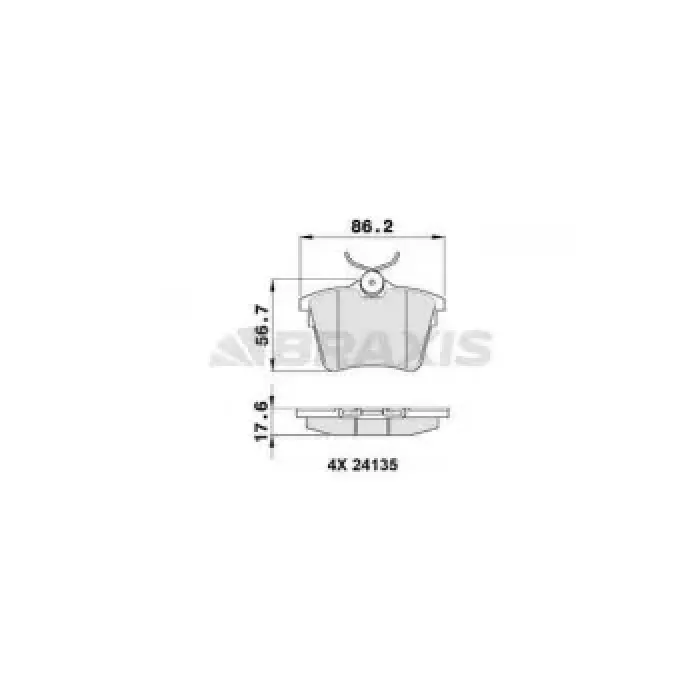 Arka Fren Balatasi P407 04> C5 3 09> 1,6HDI 110 Fap 1,8 2,0 2,0 Hdi 135 Fap 2,2 3,0 | BRAXIS AA0105 | OEM 4254.91 4253.26