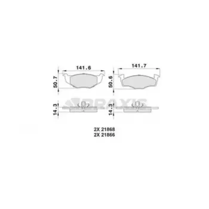 On Fren Balatasi Polo / Classic 1.4 1.6 95>01 Ibiza 96>02 Cordoba 96>02 | BRAXIS AA0018 | OEM 1H0698151B