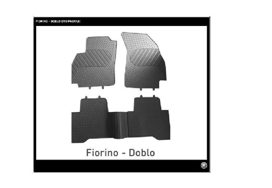 Paspas Askılı Lux 4 Parça Siyah - Fiat Fiorino-Bipper-Nemo-Doblo 2010 ve sonrası | OEM RBR216
