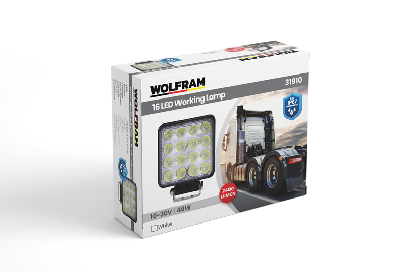Wolfram 16 Ledli Çalışma Lambası 12, 24V 27W E Belgeli
