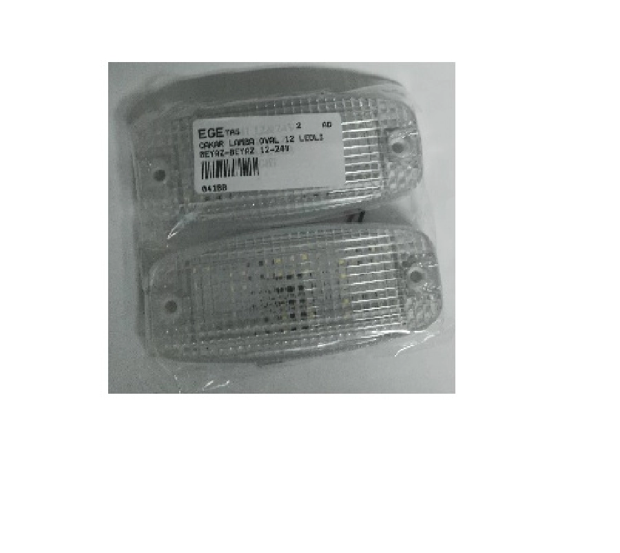 Çakar Lamba Oval 12 LED'li Beyaz-Beyaz 12-24V | OEM 041BB
