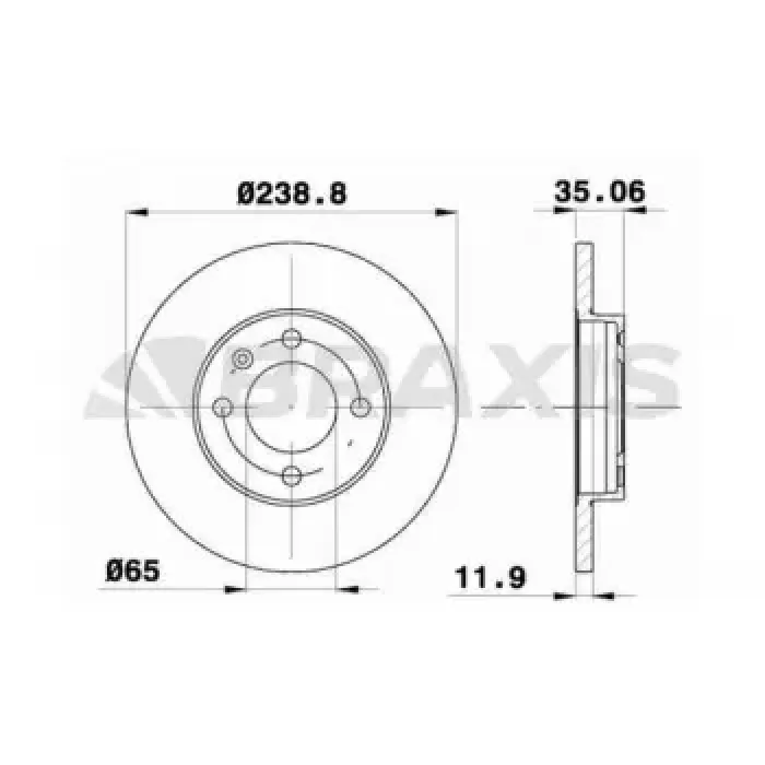 On Fren Disk Aynasi Golf I / II / III 1.6 1.8 1.9D 1.9TD 74 83 Passat 1.6 1.6D 1.6 Td 1.8 73 88 | BRAXIS AE0052 | OEM 321615301