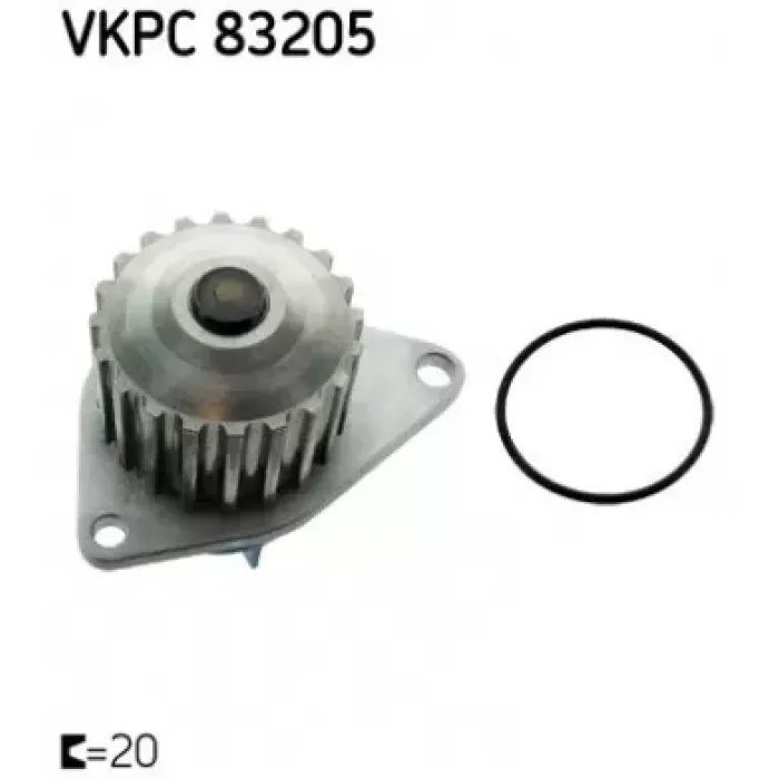 Devirdaim Su Pompasi P106 P205 P206 Ax Saxo Partner Berlingo < 03 TU3JP (1,4 8V) 20DIS | SKF VKPC83205 | OEM 1201E3 1201E3 E111223 9451001263 E111223 9451001263