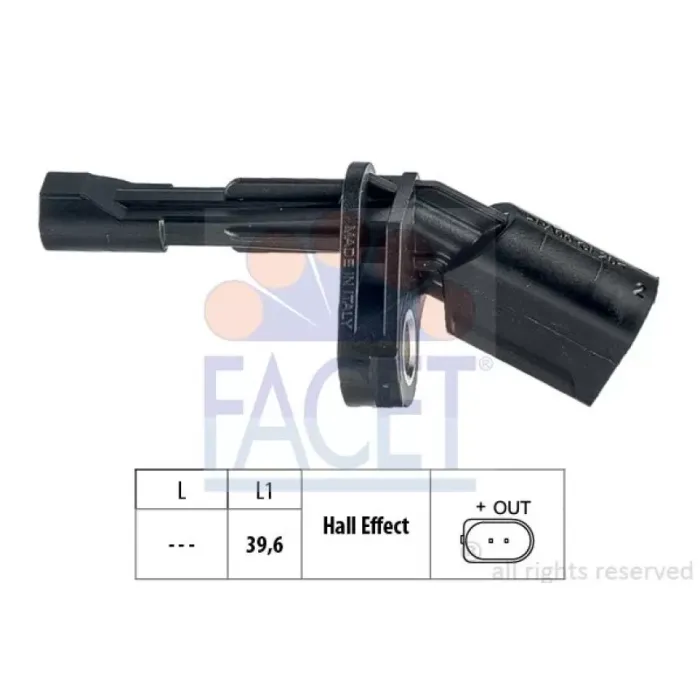 ABS Sensoru Arka Sag Golf 5 Octavia 2 Passat Touran 04>11 | FACET 21.0008 | OEM WHT003858
